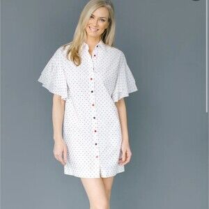 Alex Morgan Embroidered‎ Shirt Dress
